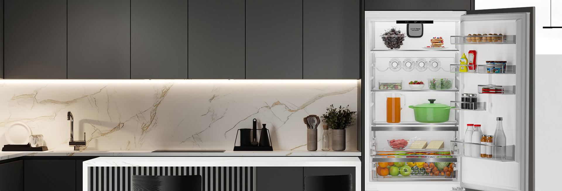 Увеличенная ширина холодильника – 70 см